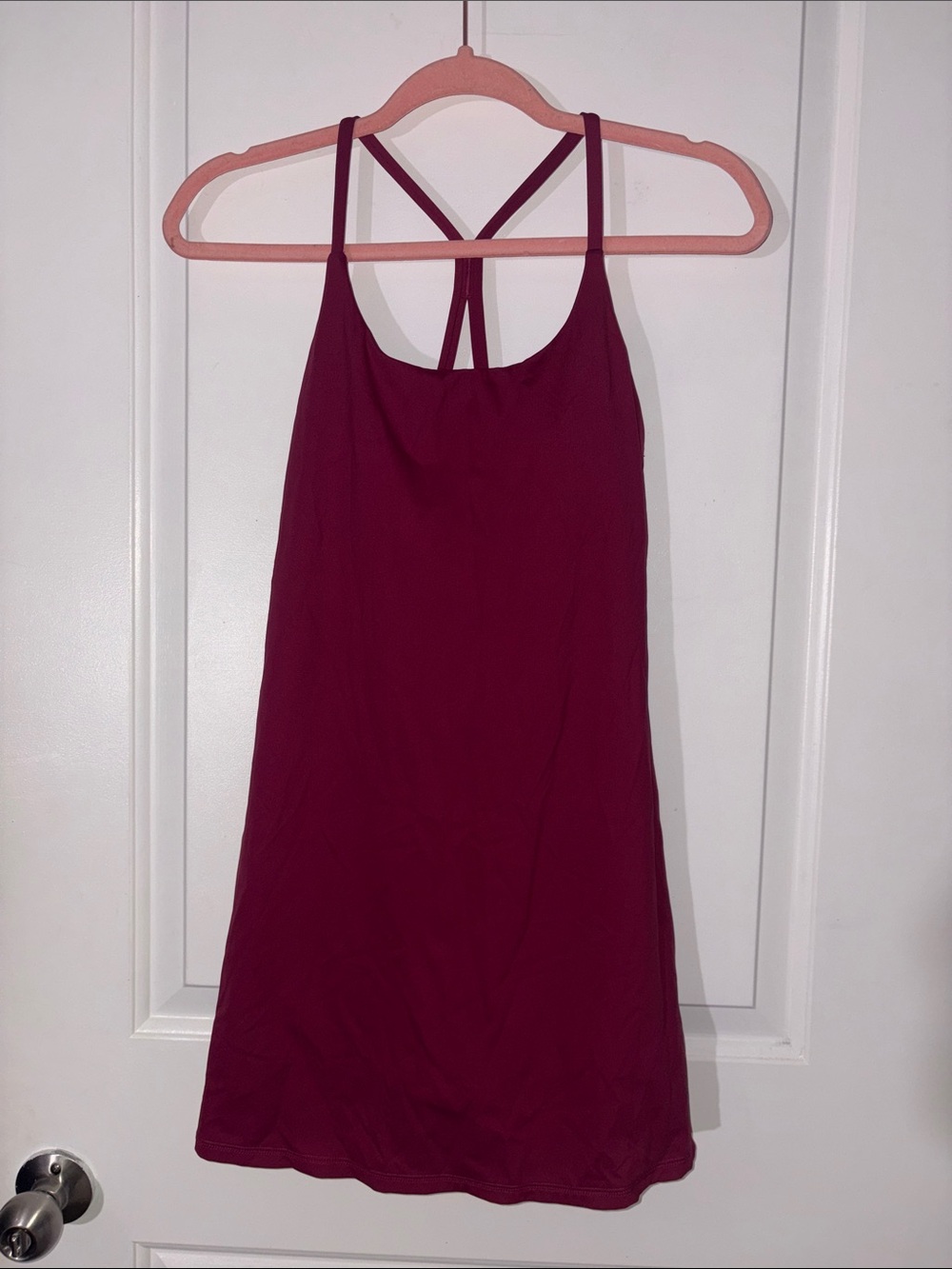 Double-Strap Wine Activewear Dress